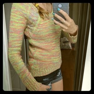 Knit sweater multicolored braided details